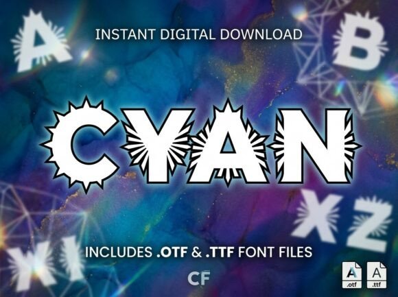 Cyan: A Futuristic Display Font That Sparks Digital Energy