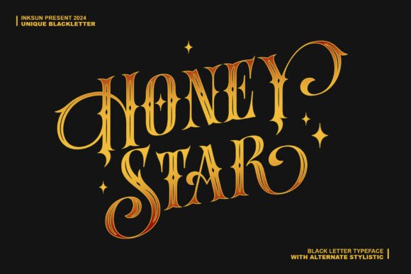 Honey Star: A Bold Blackletter Display Typeface for Digital Impact