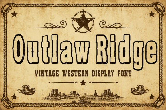 Outlaw Ridge: A Rugged Vintage Western Display Font That Delivers